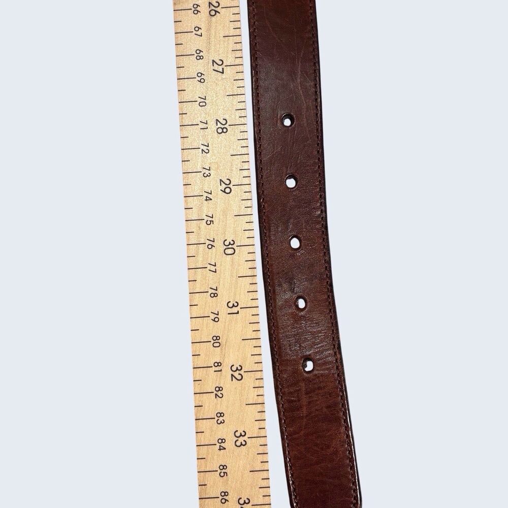 Vintage Fossil Belt Womens Medium 28-32” Brown Genuine Leather Braided Links Y2K - Picture 8 of 9